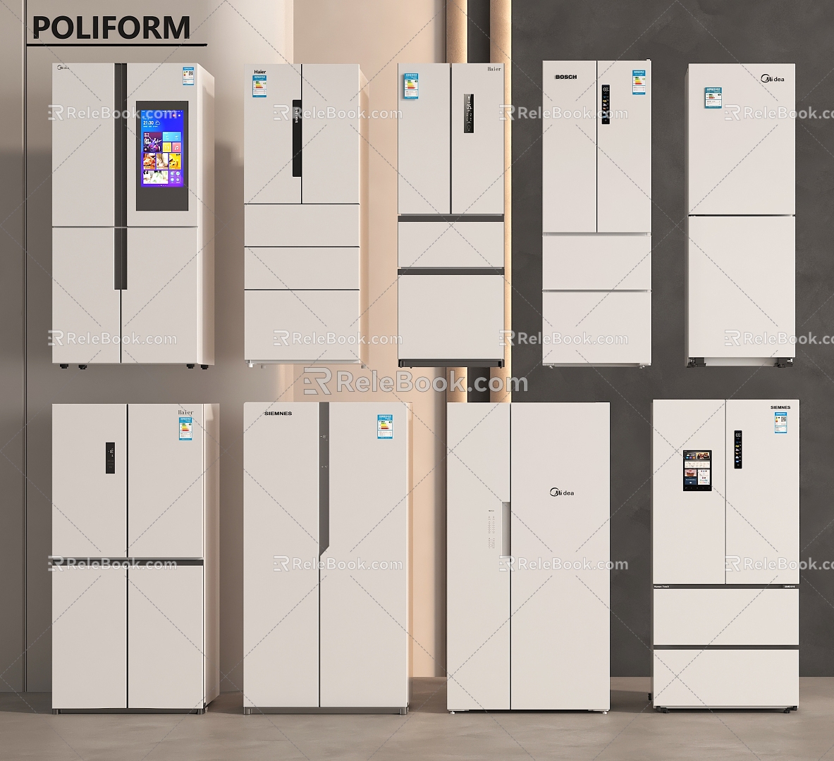 Refrigerator Double Door Refrigerator Single Door Refrigerator Smart Refrigerator 3d model