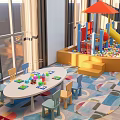 Kids Play Area Featuring Wall Tree Branch Decorations Green Leaves Yellow Birds And Stuffed Toys