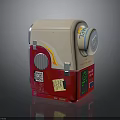 Portable Beige Red Electronic Device With TEN Logo QR Code And Stickers