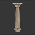 Classical Architectural Column With Fluted Shaft Ornate Capital And Decorative Base