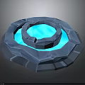 Glowing Blue Crystal Circular Structure With Multi Layered Rings And Bright Center 3d model
