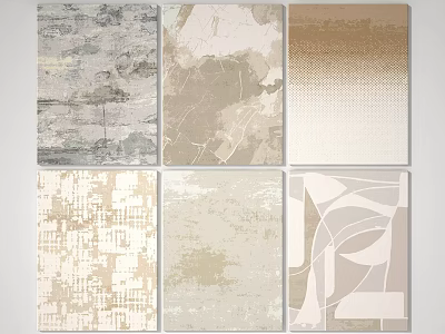 Modern Square Rugs With Abstract Patterns And Neutral Tones For Home Interior Decor 3d model