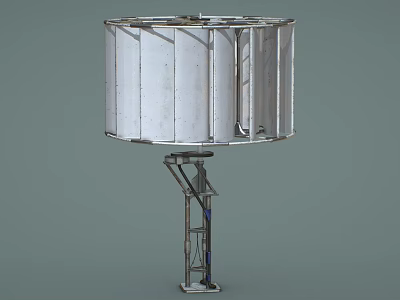 Industrial Cylindrical Tank Equipment With Metal Support Stand And Vertical Structure 3d model