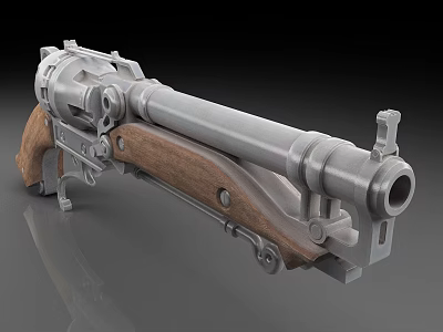 Revolver vintage pistol weapon 3d model