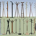 Various Design Coat Racks With Different Materials And Styles For Home Use 3d model