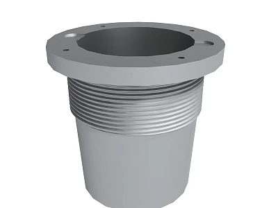 Durable Metal Industrial Part Featuring Flange With Holes And Threaded Cylinder 3d model