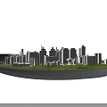 Sand Table Model of Urban Buildings with Green Grass and Miniature Landscape