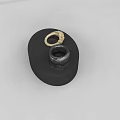Decorative Ornament Combination With Gold And Silver Rings On Black Base