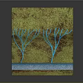 Landform Cross Section Model With Green Vegetation And Blue Water Flow
