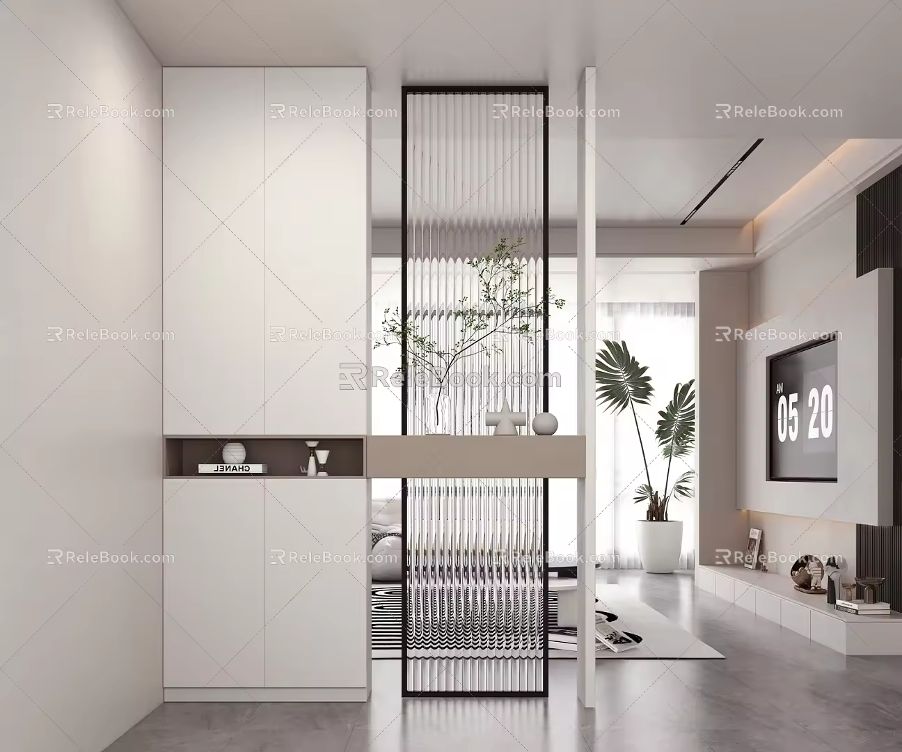 Modern porch porch partition 3d model