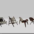 Modern Leisure Chairs With Wooden Frames And Upholstered Seats In Multiple Designs