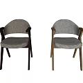 Modern Leisure Accent Chair With Dark Wood Arms Legs Light Gray Fabric Upholstered Seat Backrest