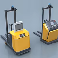 Yellow Industrial Electric Forklift Equipment With Display Screen And Control Panel