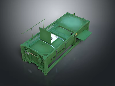 Green Large Industrial Processing Machine With Platform And Control Panel For Industrial Use 3d model