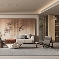 New Chinese Living Room 3d model