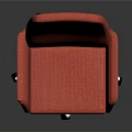 Red Office Chair With Padded Armrests And Swivel Wheels On Metal Base