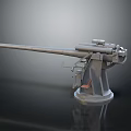 Vintage Metal Artillery Gun With Long Barrel And Stable Base Structure