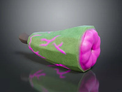 Unique Plant With Green Outer Skin And Pink Patterns Brown Stem And Distinctive Shape 3d model