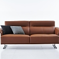 Orange double sofa 3d model