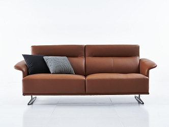 Orange double sofa 3d model