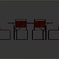 Modern Glass Top Dining Table Set With Six Red Chairs And Metal Legs
