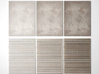 Square Rugs Featuring Different Patterns Like Floral And Striped Designs Arranged In Rows 3d model