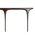 Modern Wooden Console Table With Sleek Top And Unique Curved Legs Design