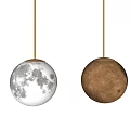 Moon Shaped Pendant Lights In Light Gray And Brown For Modern Interior Decor
