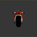 Red Shiny Motorcycle With Sporty Modern Design And Golden Wheel Accents
