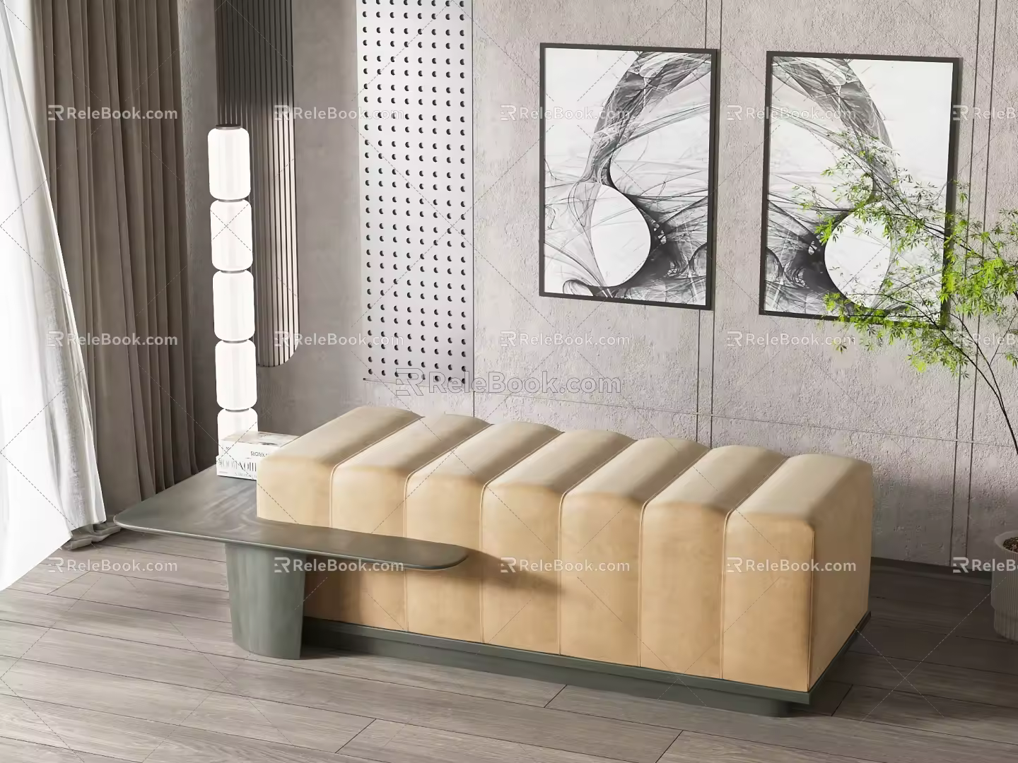 Modern sofa stool 3d model