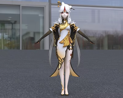 Modern Style Wooden Storage Cabinet With Drawers And Open Shelves For Home Living Room 3d model