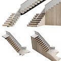 Modern Staircase Design With Glass Railing Wooden Treads And Sleek Metal Frame