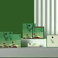 Eco Friendly Tea Packaging Collection With Green Boxes And Traditional Design Elements