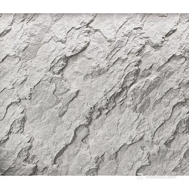 White Decorative Wall Component Featuring Rough Textured Surface For Interior Design 3d model 