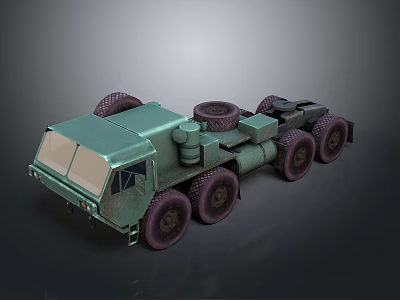 Camouflage Green Military Transport Vehicle With Multi Wheels And Spare Tires 3d model