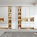 Modern White Shoe Cabinet Design With LED Lighting Open Shelves And Storage Compartments