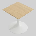 Modern Minimalist Coffee Table With Light Wood Square Top And White Base 3d model