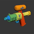 Colorful Toy Water Gun With Yellow Green Red Parts And Frontier Logo