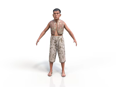 Patterned Vest And Shorts For Everyday Casual Wear With Comfortable Fabric 3d model