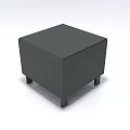 Gray Square Ottoman With Short Legs Simple Modern Design For Living Room Use