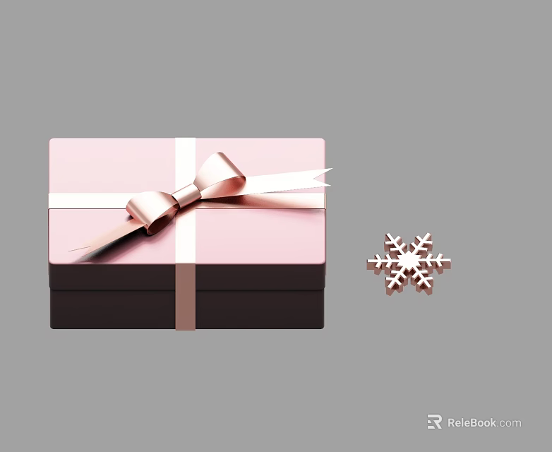 Commercial Gift Packaging Equipment Featuring Pink Black Box Gold Bow and Snowflake 3d model 