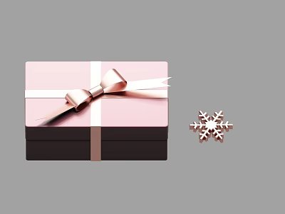 Commercial Gift Packaging Equipment Featuring Pink Black Box Gold Bow and Snowflake 3d model