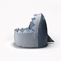 Bean Bag Chairs with Yellow Smiley Face and Gray Shark Shaped Designs