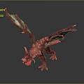 Fantasy Character And Mythical Dragon Creature With Detailed Wings Horns And Red Eyes