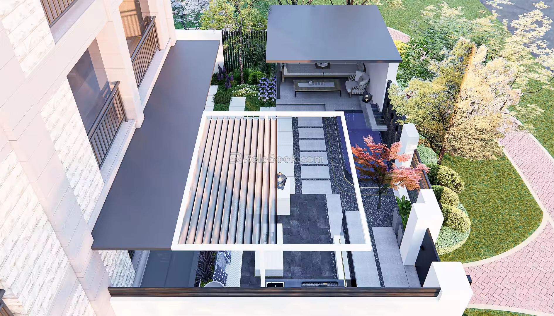 Modern Courtyard Garden 3d model