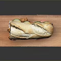 Chicken As Main Ingredient In Delicious Sandwich On Wooden Board