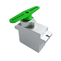 Silver Mechanical Component With Perforated Green Handle And Metallic Base 3d model