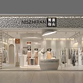 Bright Modern Clothing Store Interior Design With Display Racks And Mannequins Showing Outfits