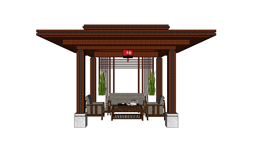 New Chinese pavilion porch New Oriental Zen pavilion 3d model