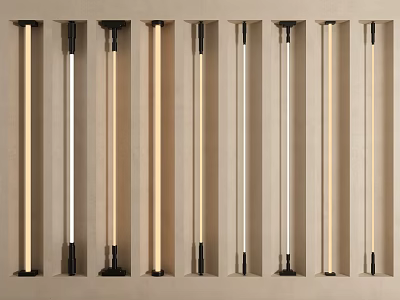Modern Stylish Strip Lighting Combinations For Indoor Wall Decor And Illumination Design 3d model